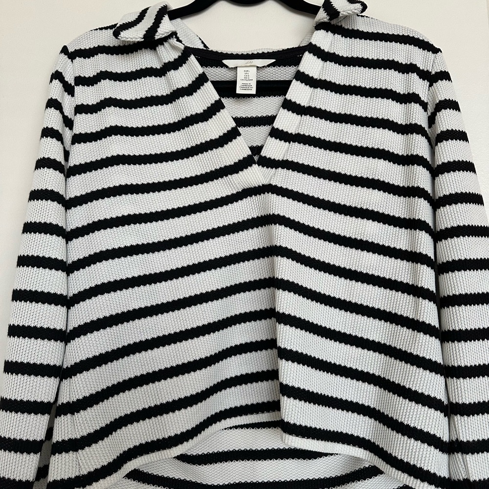 H&M Black and White Striped Sweater